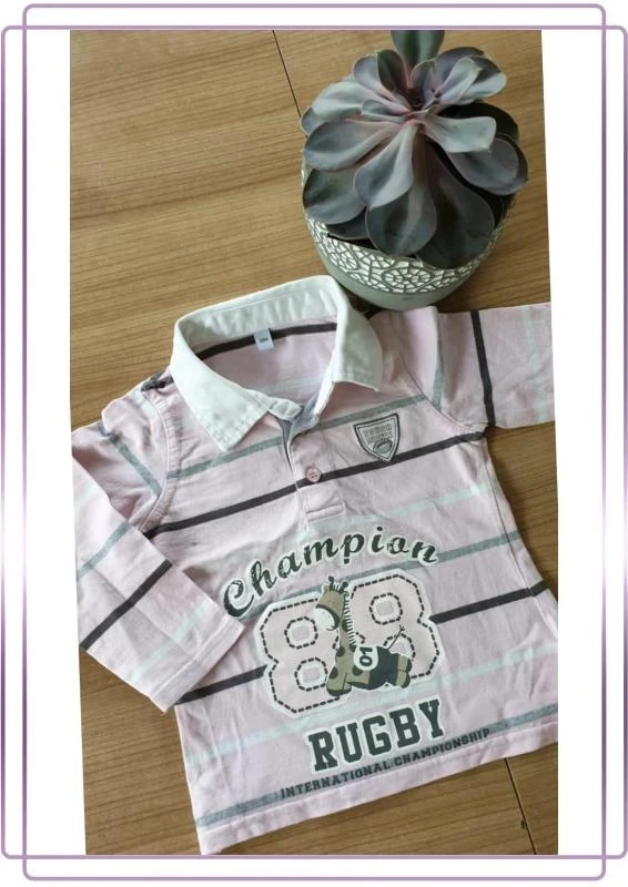 T-shirt Polo manches longues Rugby 18 mois